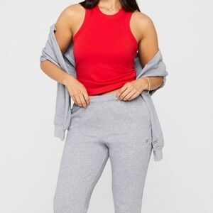 Fabletics Dark Red High Neck Racerback Tank Top